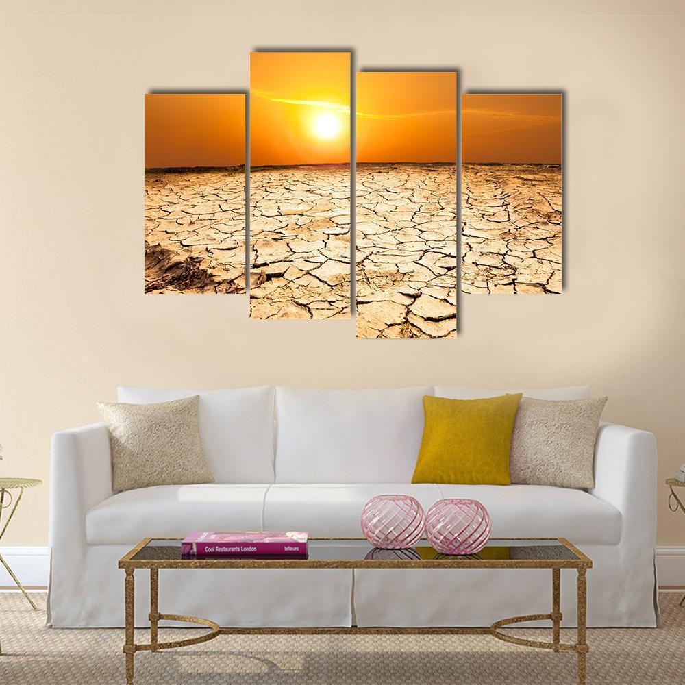 Drought Land Canvas Wall Art-4 Pop-Gallery Wrap-50" x 32"-Tiaracle