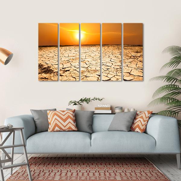 Drought Land Canvas Wall Art-5 Horizontal-Gallery Wrap-22" x 12"-Tiaracle