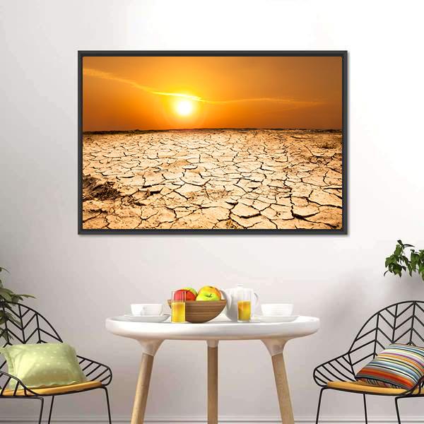 Drought Land Canvas Wall Art-1 Piece-Floating Frame-24" x 16"-Tiaracle