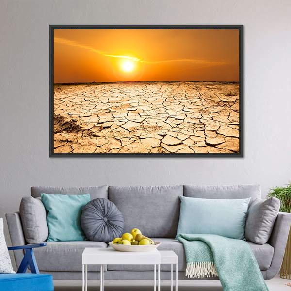 Drought Land Canvas Wall Art-3 Horizontal-Gallery Wrap-25" x 16"-Tiaracle