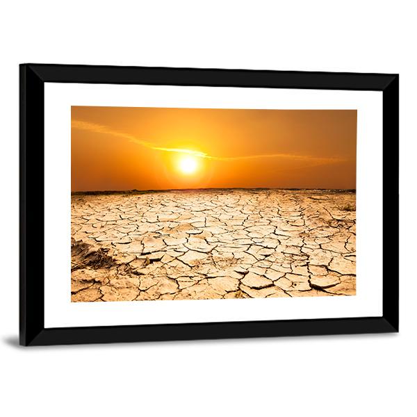 Drought Land Panoramic Canvas Wall Art-1 Piece-36" x 12"-Tiaracle