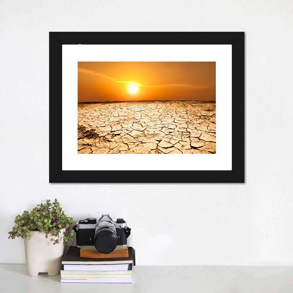 Drought Land Panoramic Canvas Wall Art-1 Piece-36" x 12"-Tiaracle
