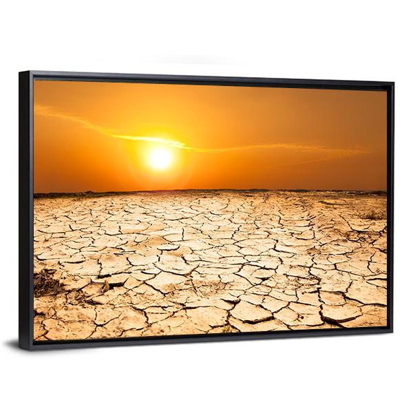 Drought Land Panoramic Canvas Wall Art-1 Piece-36" x 12"-Tiaracle