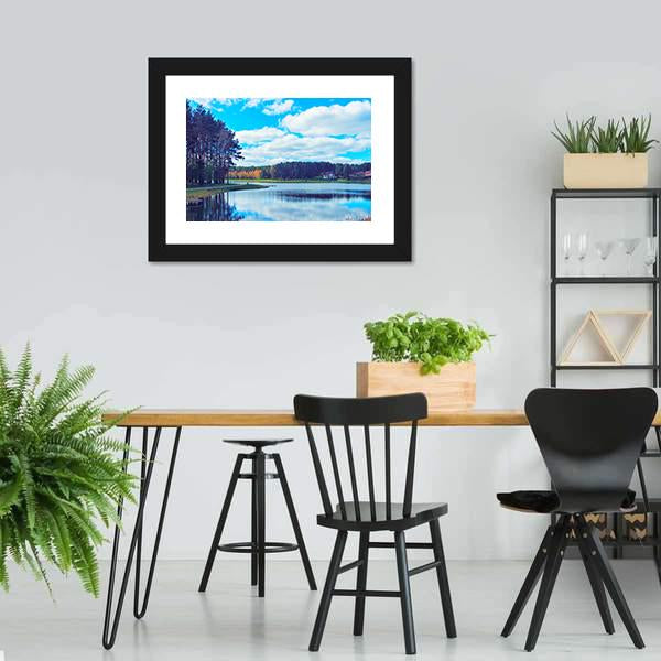Druskonis Lake In Druskininkai Canvas Wall Art-3 Horizontal-Gallery Wrap-25" x 16"-Tiaracle