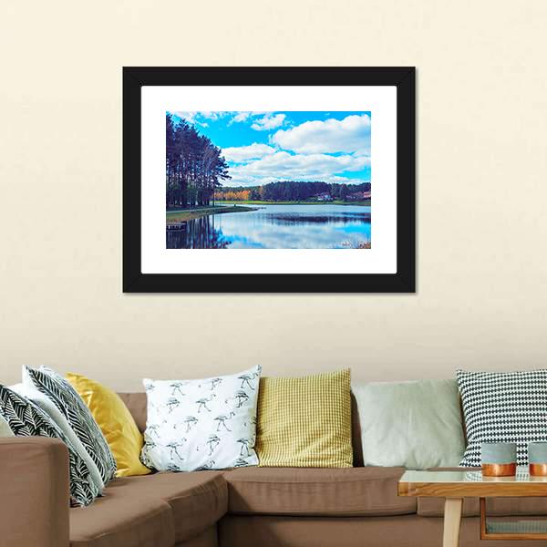 Druskonis Lake In Druskininkai Canvas Wall Art-1 Piece-Framed Print-20" x 16"-Tiaracle