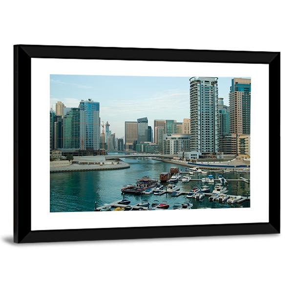 Dubai At Daytime Canvas Wall Art-5 Horizontal-Gallery Wrap-22" x 12"-Tiaracle