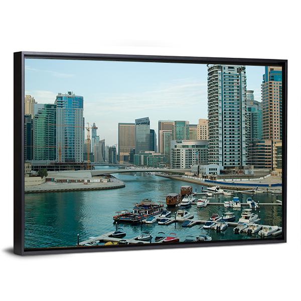 Dubai At Daytime Canvas Wall Art-3 Horizontal-Gallery Wrap-25" x 16"-Tiaracle