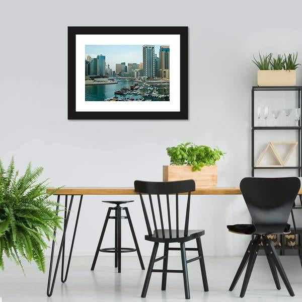Dubai At Daytime Canvas Wall Art-3 Horizontal-Gallery Wrap-25" x 16"-Tiaracle