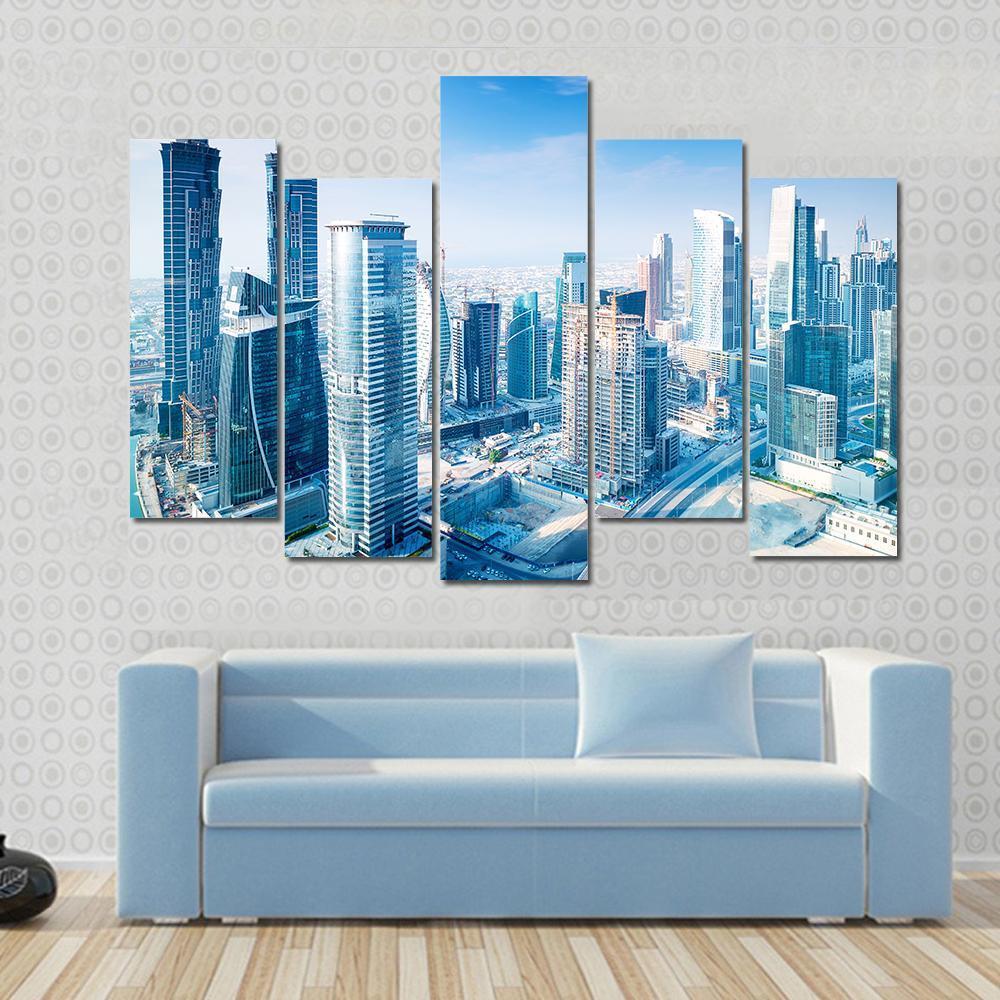 Dubai City Canvas Wall Art-5 Pop-Gallery Wrap-47" x 32"-Tiaracle