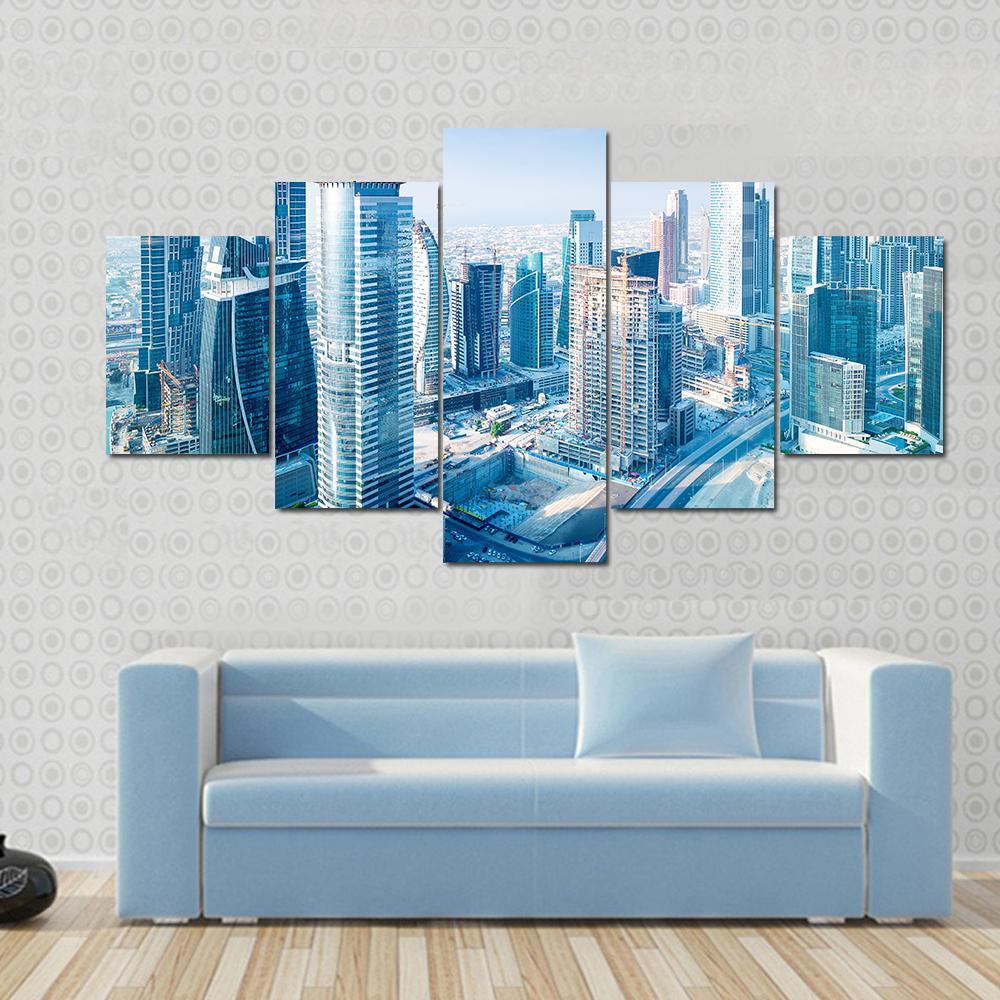 Dubai City Canvas Wall Art-5 Star-Gallery Wrap-62" x 32"-Tiaracle