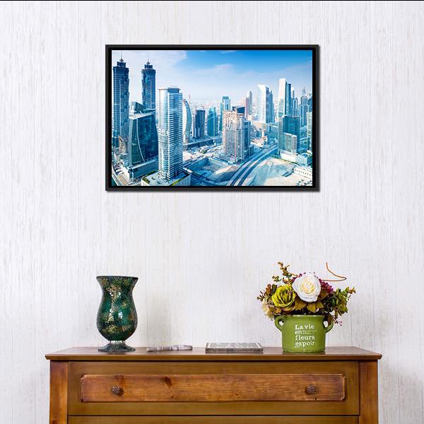 Dubai City Canvas Wall Art-1 Piece-Floating Frame-24" x 16"-Tiaracle
