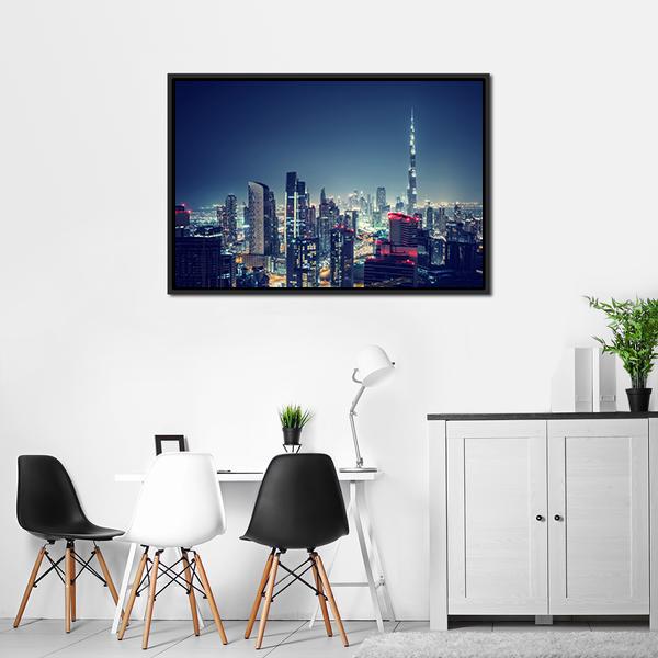 Dubai Cityscape Panoramic Canvas Wall Art-1 Piece-36" x 12"-Tiaracle