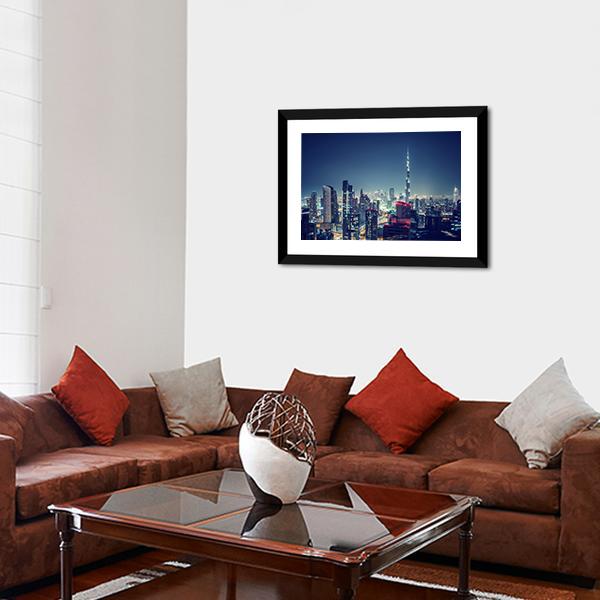 Dubai Cityscape Panoramic Canvas Wall Art-1 Piece-36" x 12"-Tiaracle