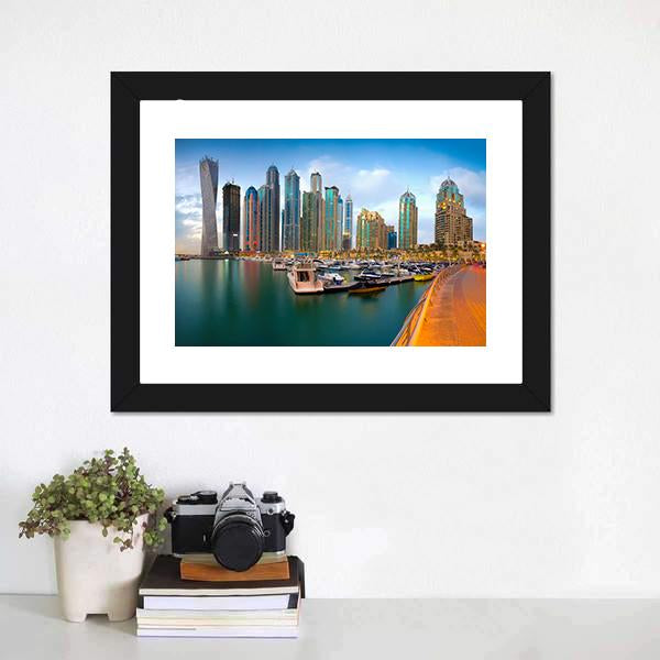 Dubai Marina Canvas Wall Art-5 Horizontal-Gallery Wrap-22" x 12"-Tiaracle