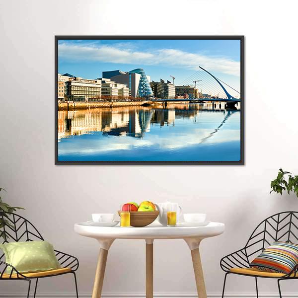 Dublin City Canvas Wall Art-1 Piece-Floating Frame-24" x 16"-Tiaracle