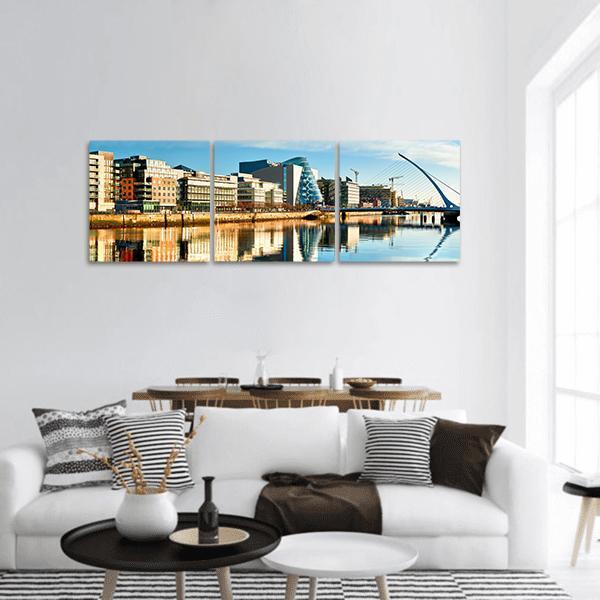 Dublin City Panoramic Canvas Wall Art-3 Piece-25" x 08"-Tiaracle