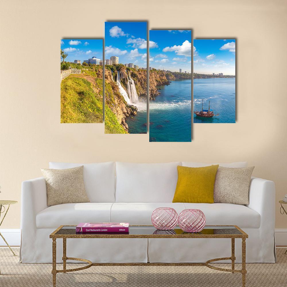 Duden Waterfall Canvas Wall Art-4 Pop-Gallery Wrap-50" x 32"-Tiaracle