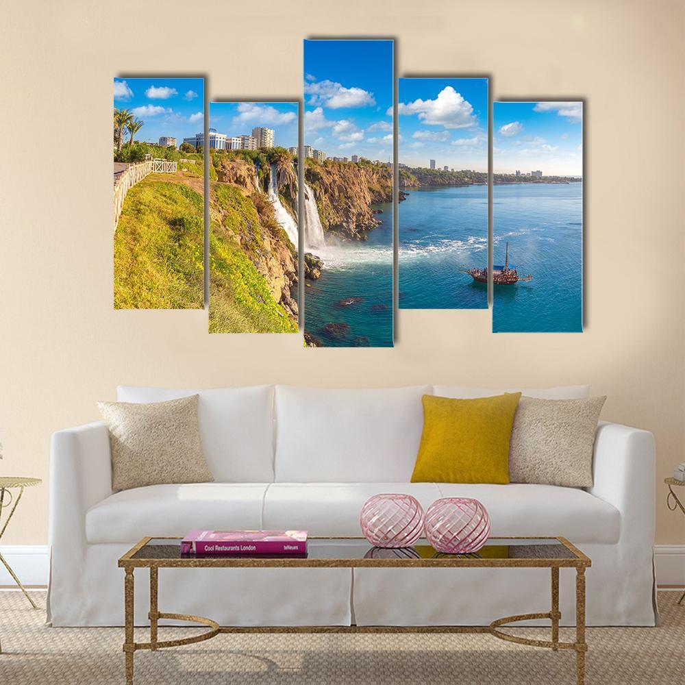 Duden Waterfall Canvas Wall Art-5 Pop-Gallery Wrap-47" x 32"-Tiaracle