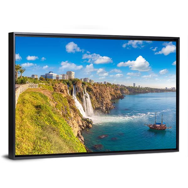 Duden Waterfall Canvas Wall Art-3 Horizontal-Gallery Wrap-25" x 16"-Tiaracle