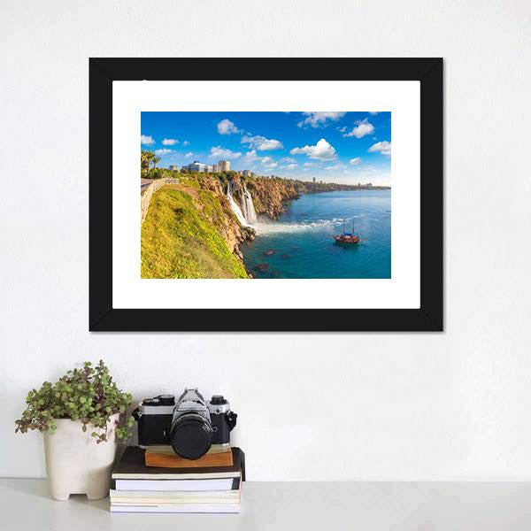 Duden Waterfall Canvas Wall Art-3 Horizontal-Gallery Wrap-25" x 16"-Tiaracle