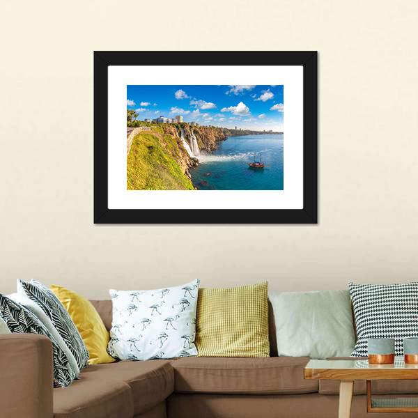 Duden Waterfall Canvas Wall Art-1 Piece-Framed Print-20" x 16"-Tiaracle