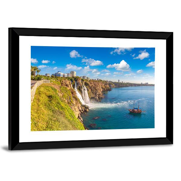 Duden Waterfall Panoramic Canvas Wall Art-1 Piece-36" x 12"-Tiaracle