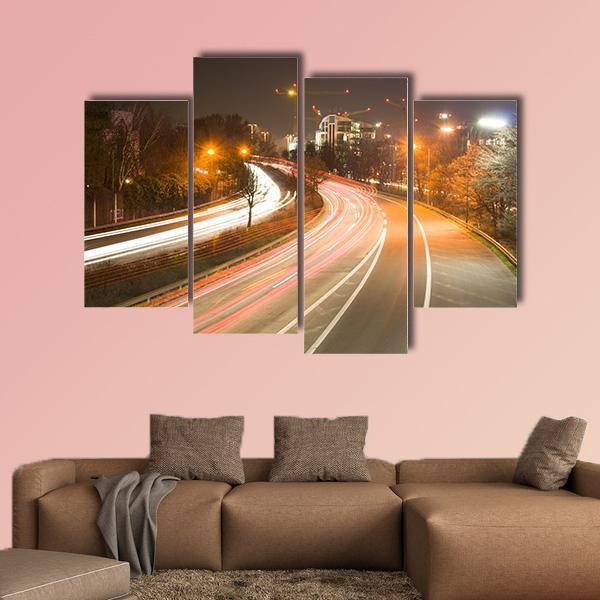 Road In Duesseldorf Canvas Wall Art-4 Pop-Gallery Wrap-50" x 32"-Tiaracle