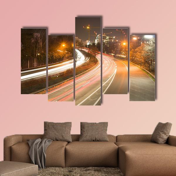 Road In Duesseldorf Canvas Wall Art-5 Pop-Gallery Wrap-47" x 32"-Tiaracle