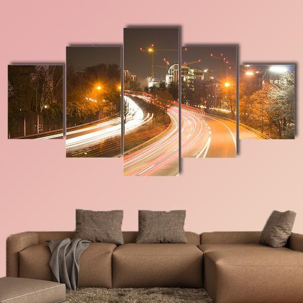 Road In Duesseldorf Canvas Wall Art-5 Star-Gallery Wrap-62" x 32"-Tiaracle