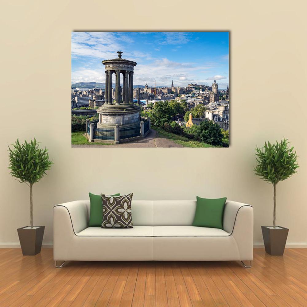 Dugald Stewart Monument On Calton Hill Canvas Wall Art-1 Piece-Gallery Wrap-36" x 24"-Tiaracle