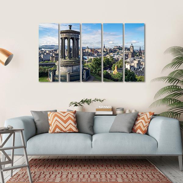 Dugald Stewart Monument On Calton Hill Canvas Wall Art-5 Horizontal-Gallery Wrap-22" x 12"-Tiaracle