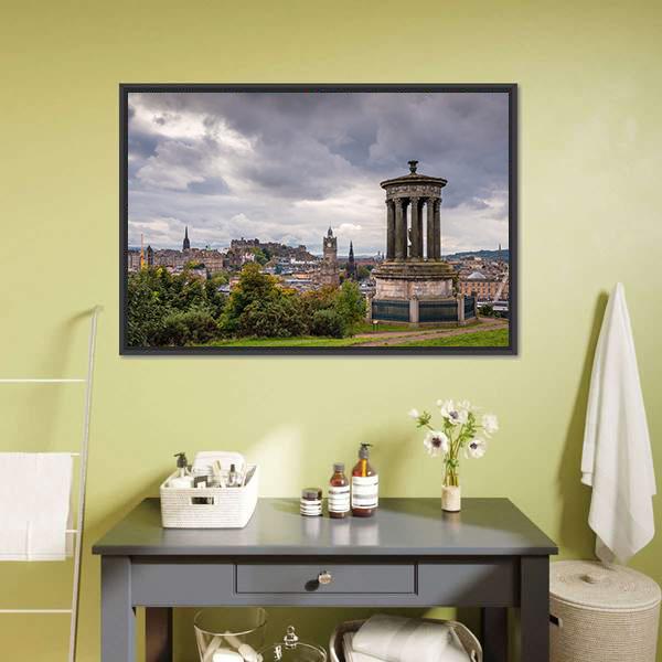 Dugald Stewart Monument Vertical Canvas Wall Art-3 Vertical-Gallery Wrap-12" x 25"-Tiaracle