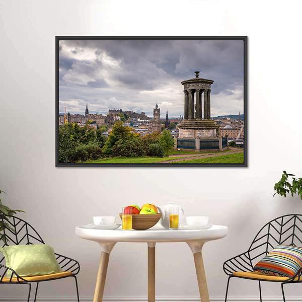 Dugald Stewart Monument Vertical Canvas Wall Art-3 Vertical-Gallery Wrap-12" x 25"-Tiaracle
