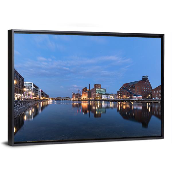 Duisburg Inner Harbor Canvas Wall Art-3 Horizontal-Gallery Wrap-25" x 16"-Tiaracle