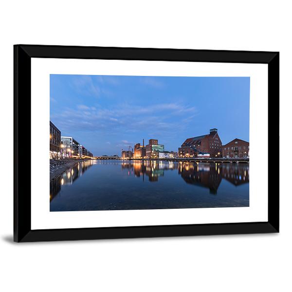 Duisburg Inner Harbor Canvas Wall Art-3 Horizontal-Gallery Wrap-25" x 16"-Tiaracle