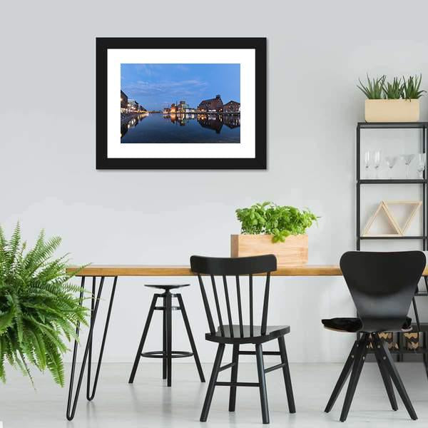 Duisburg Inner Harbor Canvas Wall Art-3 Horizontal-Gallery Wrap-25" x 16"-Tiaracle