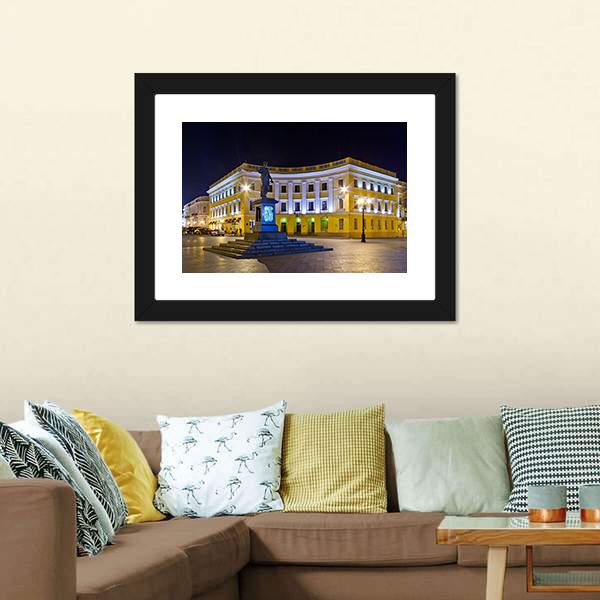 Duke Of Richelieu Monument Canvas Wall Art-1 Piece-Framed Print-20" x 16"-Tiaracle