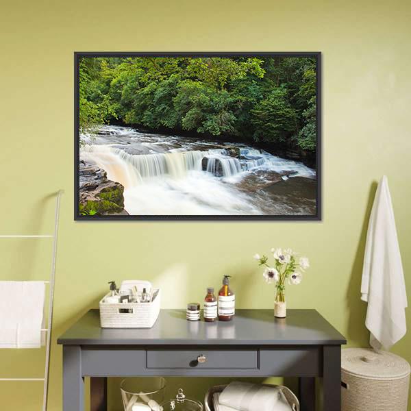 Dundaff Linn Waterfall Canvas Wall Art-5 Horizontal-Gallery Wrap-22" x 12"-Tiaracle