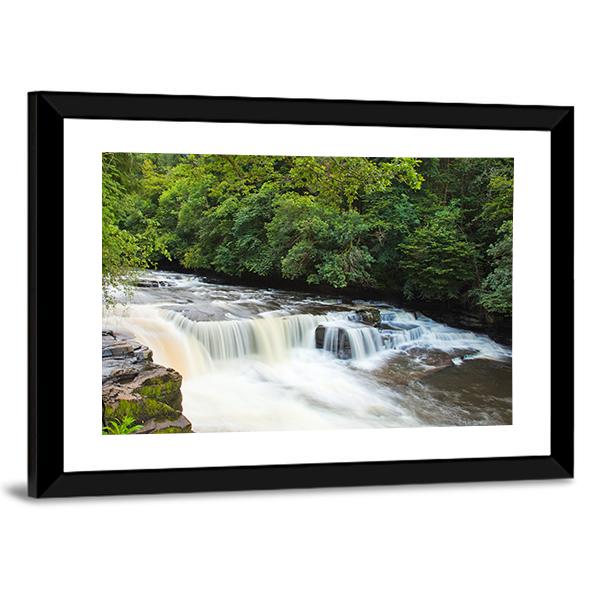 Dundaff Linn Waterfall Canvas Wall Art-5 Horizontal-Gallery Wrap-22" x 12"-Tiaracle