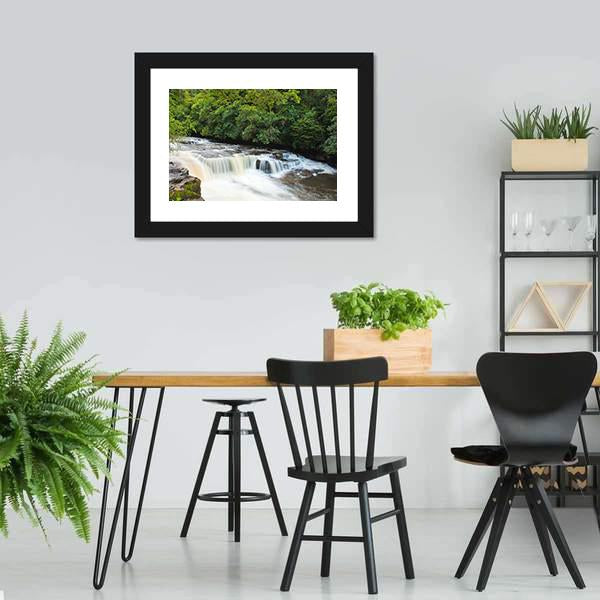 Dundaff Linn Waterfall Canvas Wall Art-5 Horizontal-Gallery Wrap-22" x 12"-Tiaracle