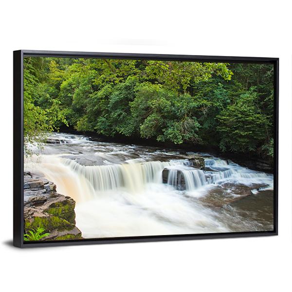 Dundaff Linn Waterfall Canvas Wall Art-5 Horizontal-Gallery Wrap-22" x 12"-Tiaracle