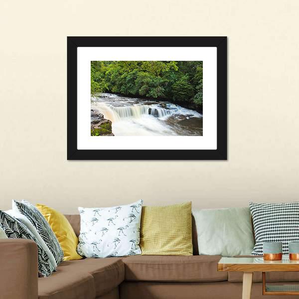 Dundaff Linn Waterfall Canvas Wall Art-1 Piece-Framed Print-20" x 16"-Tiaracle