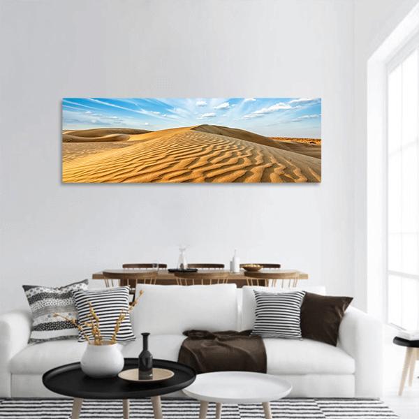 Thar Desert Panoramic Canvas Wall Art-1 Piece-36" x 12"-Tiaracle