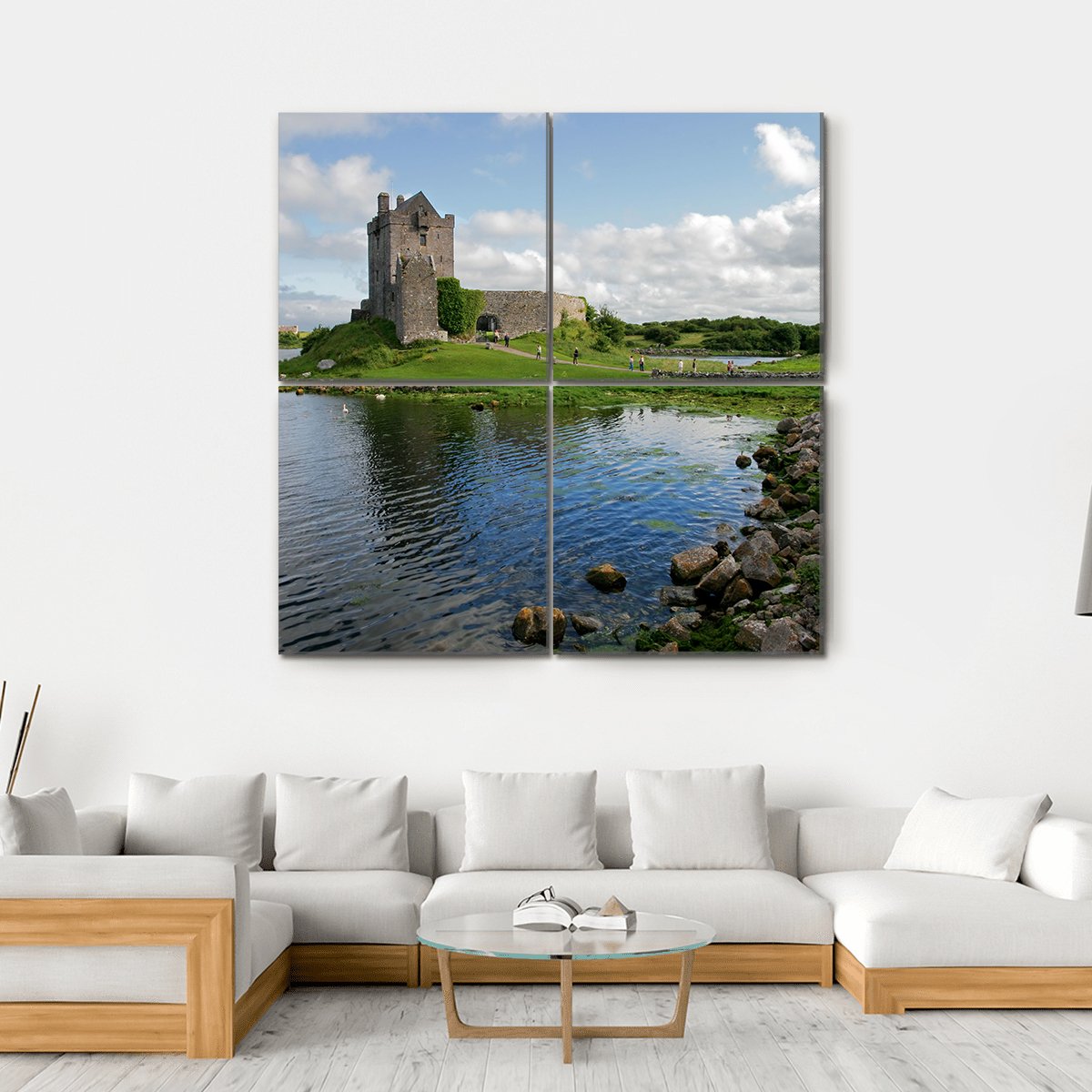 Dunguaire Castle Canvas Wall Art-4 Square-Gallery Wrap-17" x 17"-Tiaracle