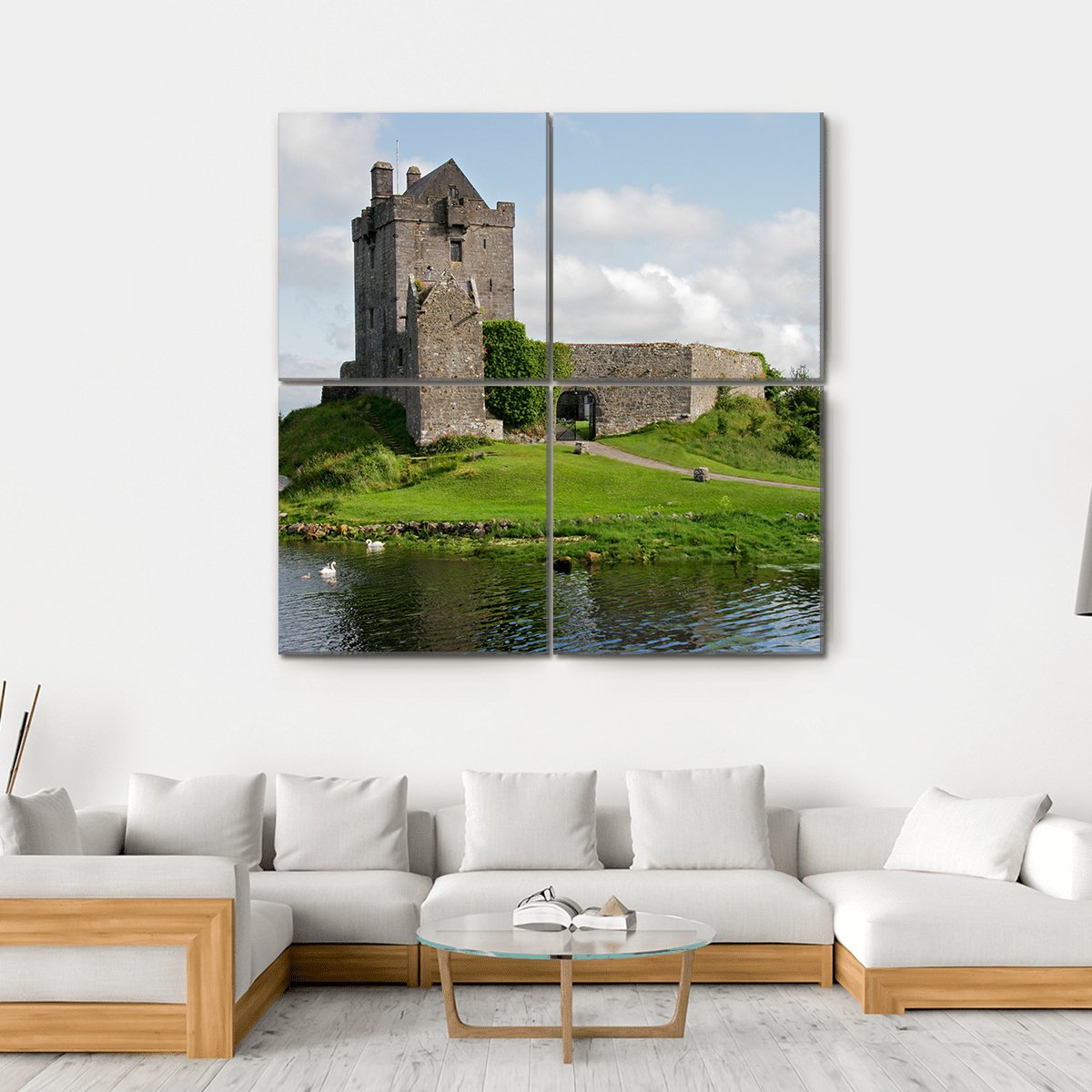 Dunguaire Castle Canvas Wall Art-4 Square-Gallery Wrap-17" x 17"-Tiaracle