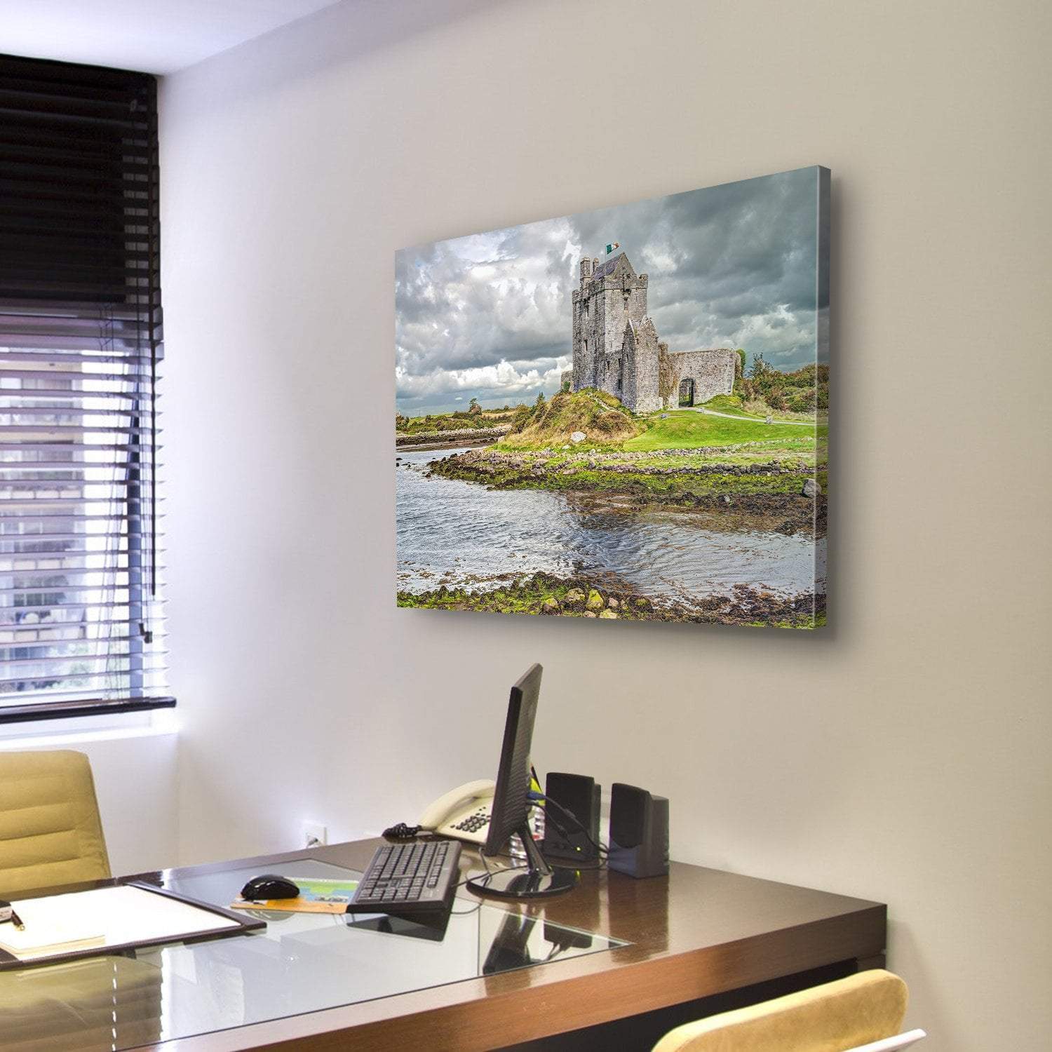 Dunguaire Castle Canvas Wall Art-3 Horizontal-Gallery Wrap-25" x 16"-Tiaracle