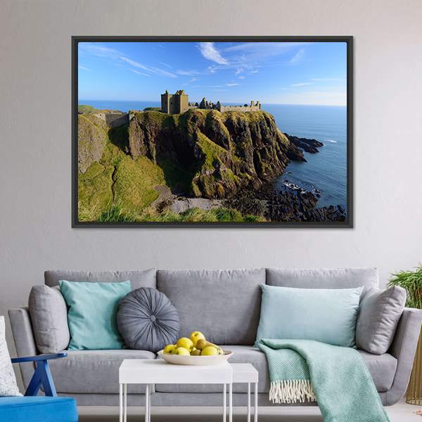 Dunnottar Castle Canvas Wall Art-5 Horizontal-Gallery Wrap-22" x 12"-Tiaracle