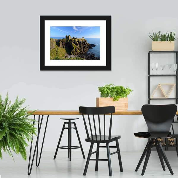Dunnottar Castle Canvas Wall Art-5 Horizontal-Gallery Wrap-22" x 12"-Tiaracle