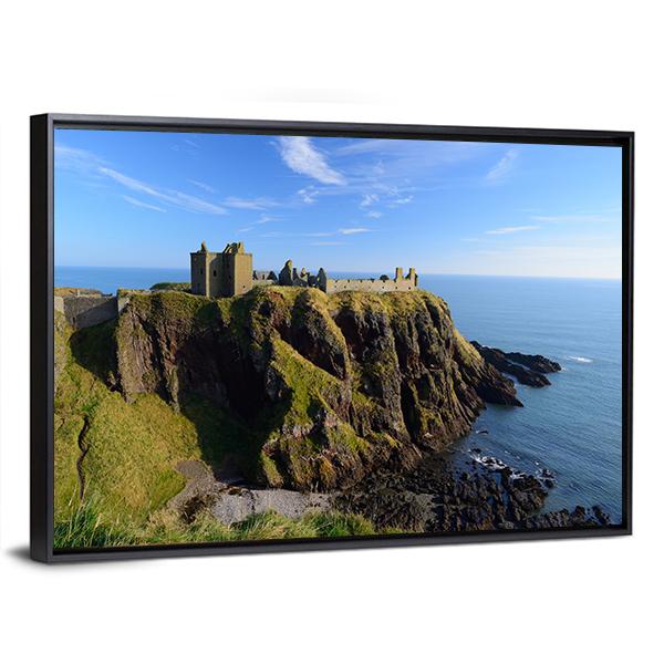 Dunnottar Castle Canvas Wall Art-5 Horizontal-Gallery Wrap-22" x 12"-Tiaracle