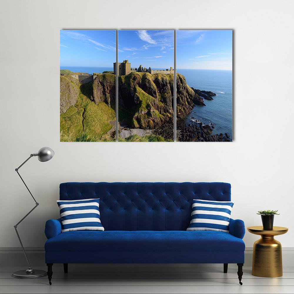 Dunnottar Castle Canvas Wall Art-3 Horizontal-Gallery Wrap-37" x 24"-Tiaracle